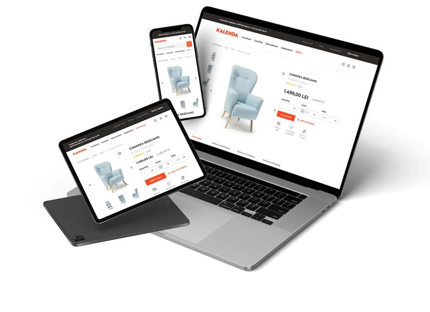 Адаптированный интерфейс карточки товара на разных устройствах