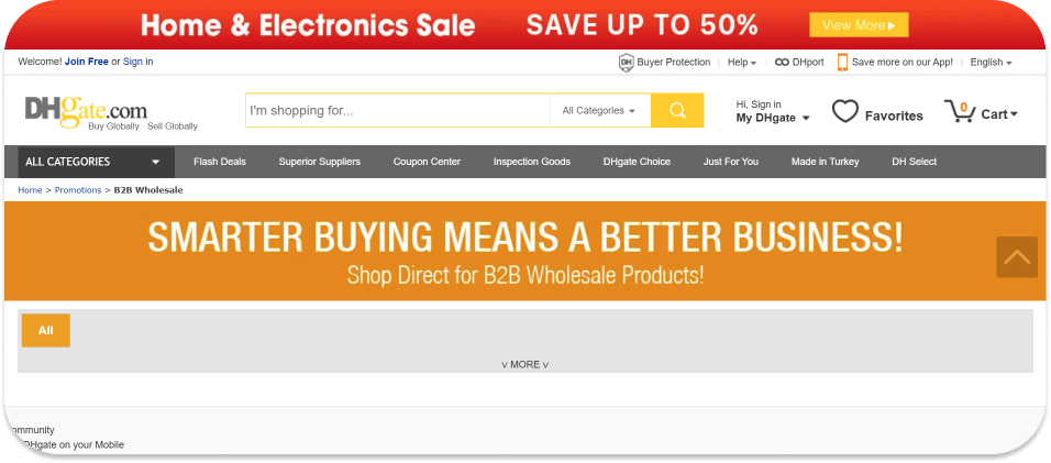 DHgate Wholesale B2B Platform