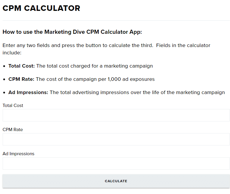 CPM Calculator - How To Calculate CPM