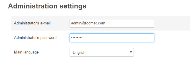 Administrator settings