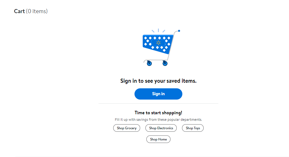 Empty Cart at Walmart