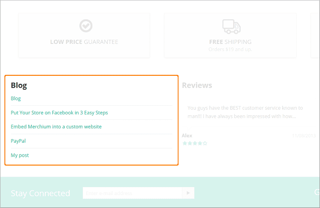 Posts on the homepage